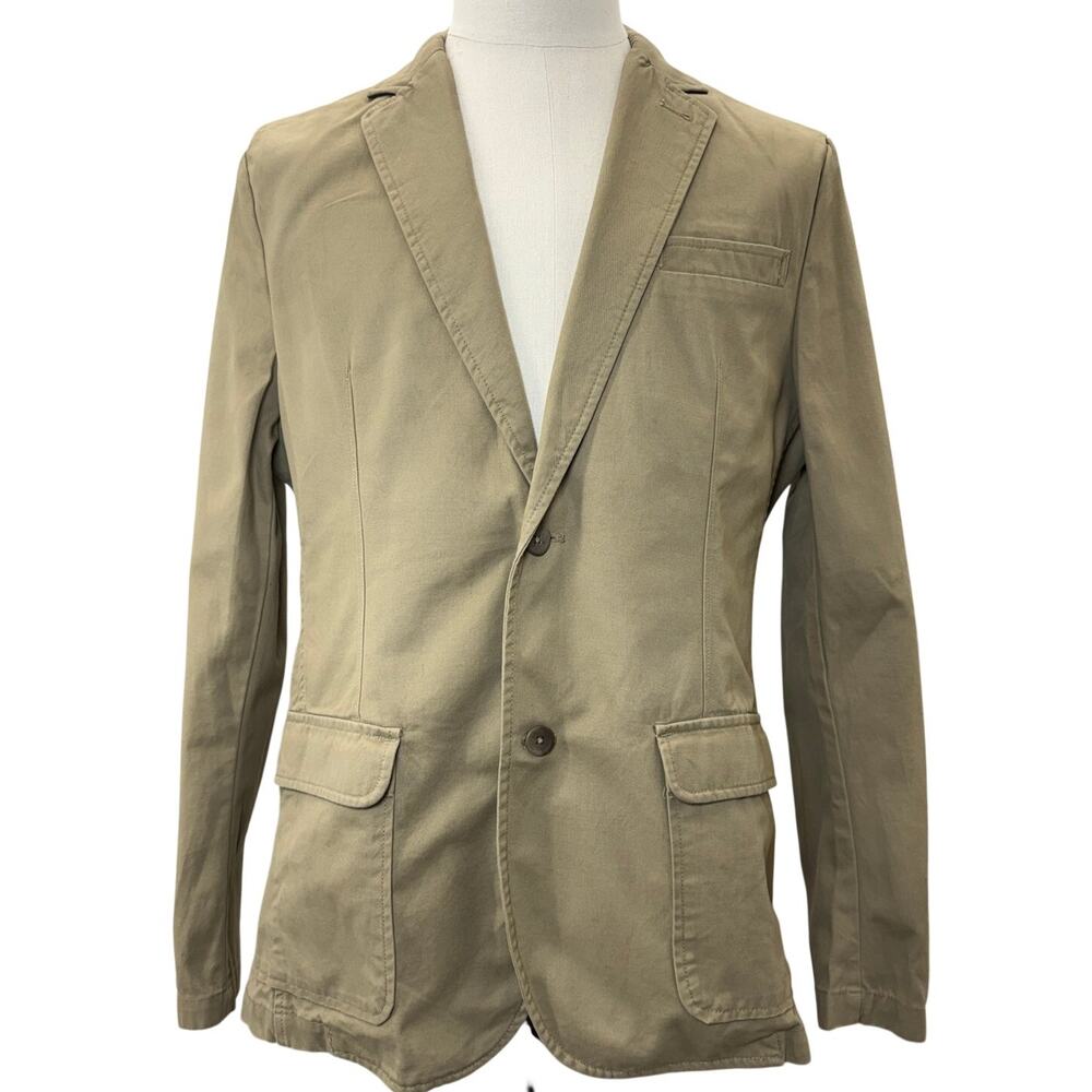 Stafford Prep Khaki Cotton Sport Coat Blazer Men's Medium 44R Casual Cotton